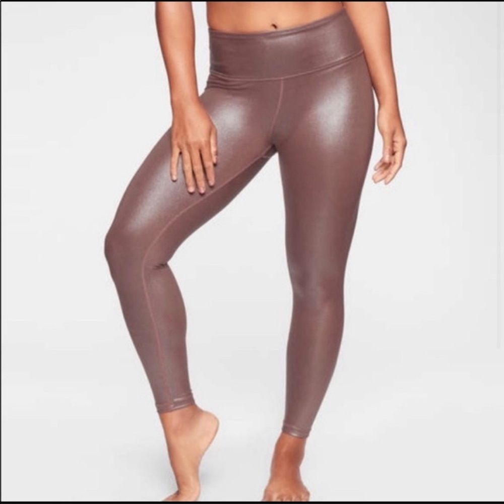 Athleta Elation Shimmer Tights Powervita Shiny Leggings